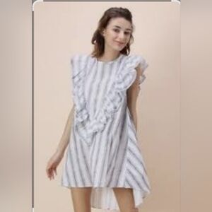 Nwot Chicwish Navy and White Striped Dress